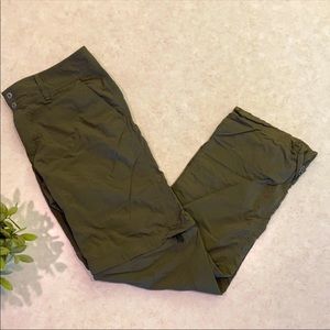Columbia womens zip off hiking pants olive green